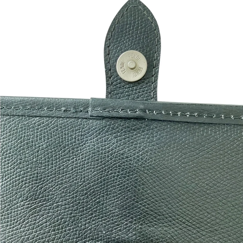 Fendi Zucca FF Mini Clutch Pouch Brown Canvas Leather Y2K Vintage Italy
